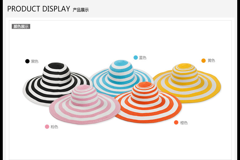 大(dà)沿沙灘帽，産品展示